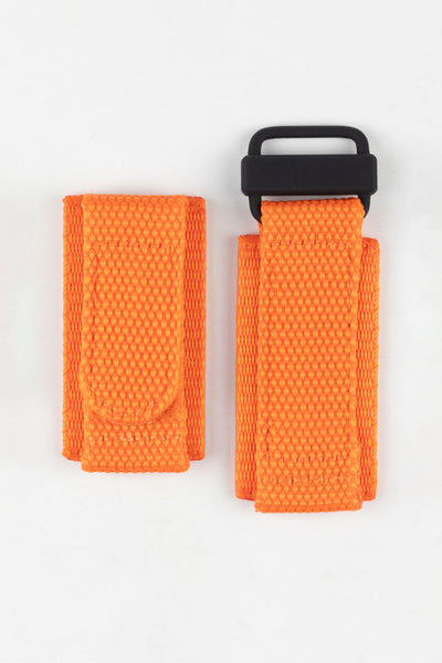 Tactical Hook & Loop Nylon Watch Strap in ORANGE