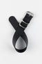 ZULU Nylon Watch Strap with 3 Steel Rings in BLACK