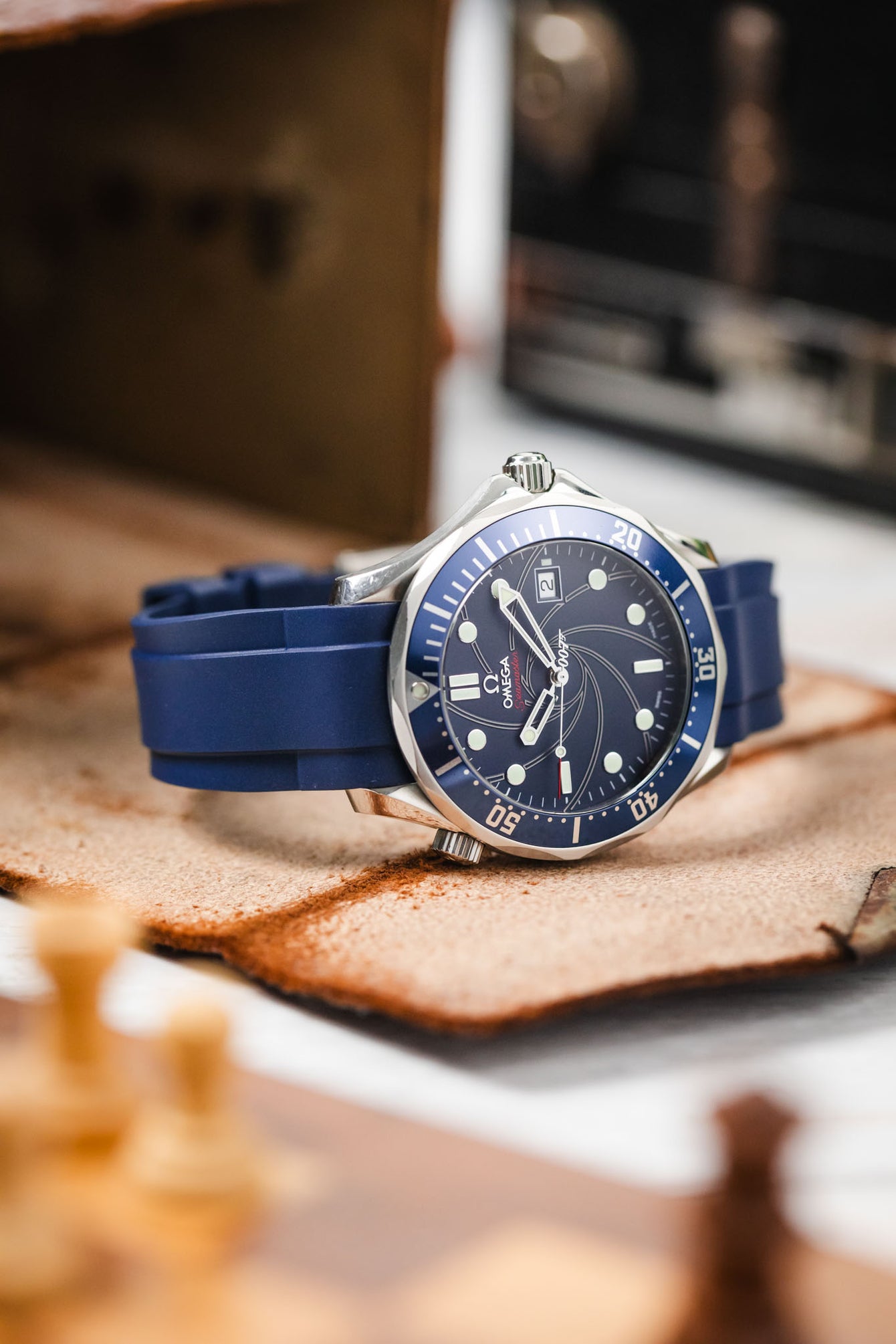 ZEALANDE ZBC01 Rubber Watch Strap for Omega Seamaster in BLUE 20mm/18mm 132mm/86mm