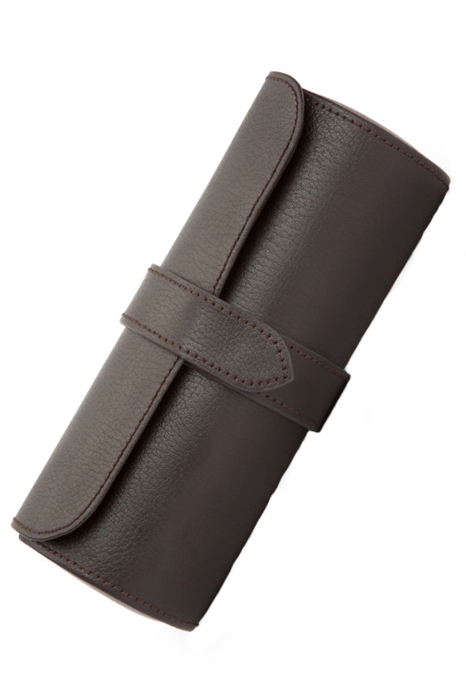WOLF HERITAGE Large Vegan Leather Watch Roll in BROWN