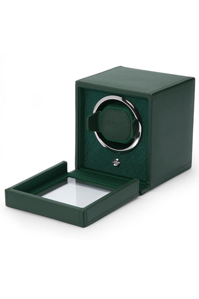 WOLF CUB Single Watch Winder with Cover in GREEN