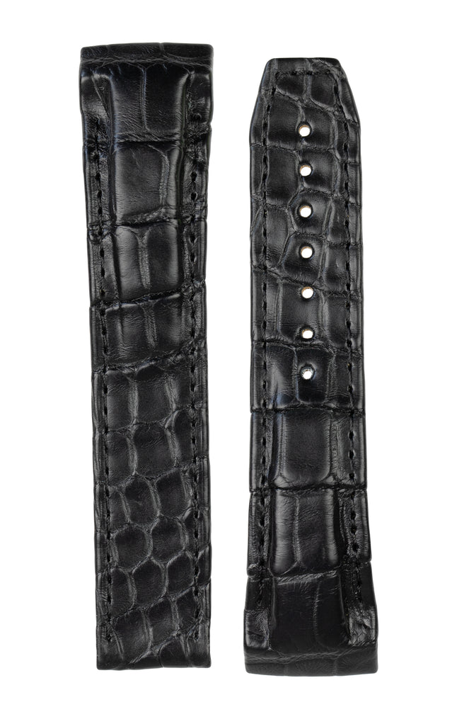 OMEGA 98000223 Deville X2 21mm Curved Alligator Strap - BLACK