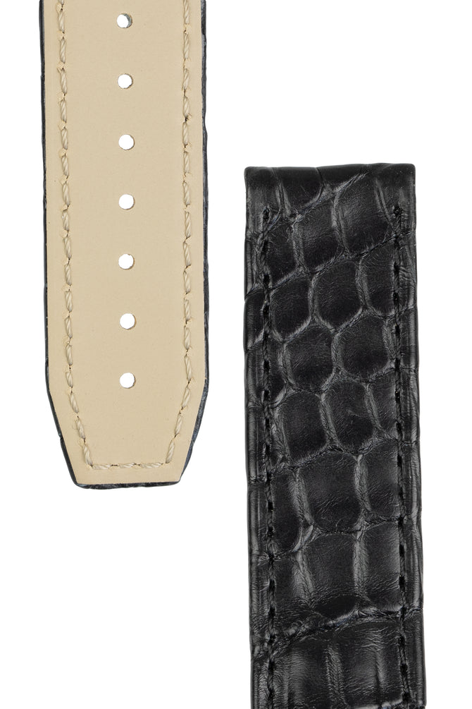 OMEGA 98000223 Deville X2 21mm Curved Alligator Strap - BLACK