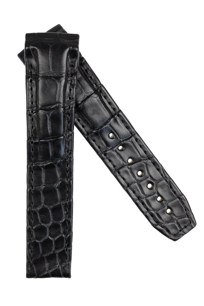 OMEGA 98000223 Deville X2 21mm Curved Alligator Strap - BLACK