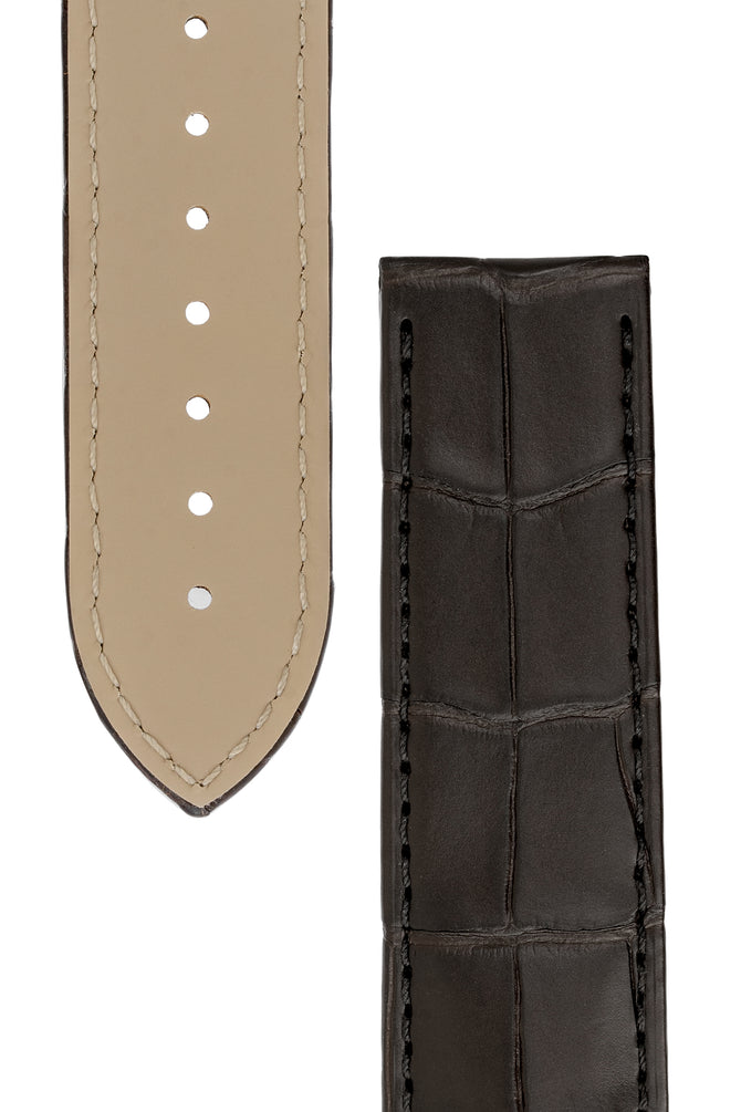 OMEGA 98000468 Genuine Alligator 21mm Deployment Watch Strap in DARK BROWN