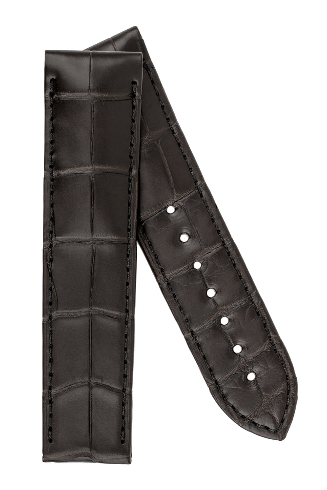 OMEGA 98000468 Genuine Alligator 21mm Deployment Watch Strap in DARK BROWN