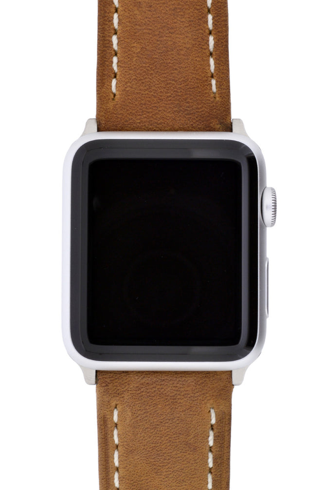 Apple Watch Spring Bar Converter on a Brown Leather Strap