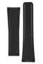 Breitling-Style Carbon-Embossed Leather Deployment Watch Strap in Black