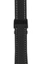 Breitling-Style Carbon-Embossed Leather Deployment Watch Strap in Black (with Black PVD-Coated Deployment Clasp)