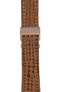 Breitling-Style Sharkskin Leather Deployment Watch Strap in Gold Brown (with Polished Rose Gold Deployment Clasp)