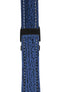 Breitling-Style Sharkskin Leather Deployment Watch Strap in Night Blue (with Black PVD-Coated Deployment Clasp)