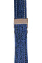 Breitling-Style Sharkskin Leather Deployment Watch Strap in Night Blue (with Polished Rose Gold Deployment Clasp)