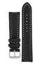 Breitling-Style Sharkskin Leather Watch Strap with Buckle in Black