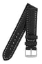 Breitling-Style Sharkskin Leather Watch Strap with Buckle in Black
