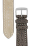 Breitling-Style Sharkskin Leather Watch Strap with Buckle in Brown (Tapers)
