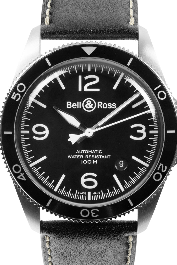 BELL & ROSS BR V2-92 Heritage Black Steel Automatic Watch 41mm - Black Dial