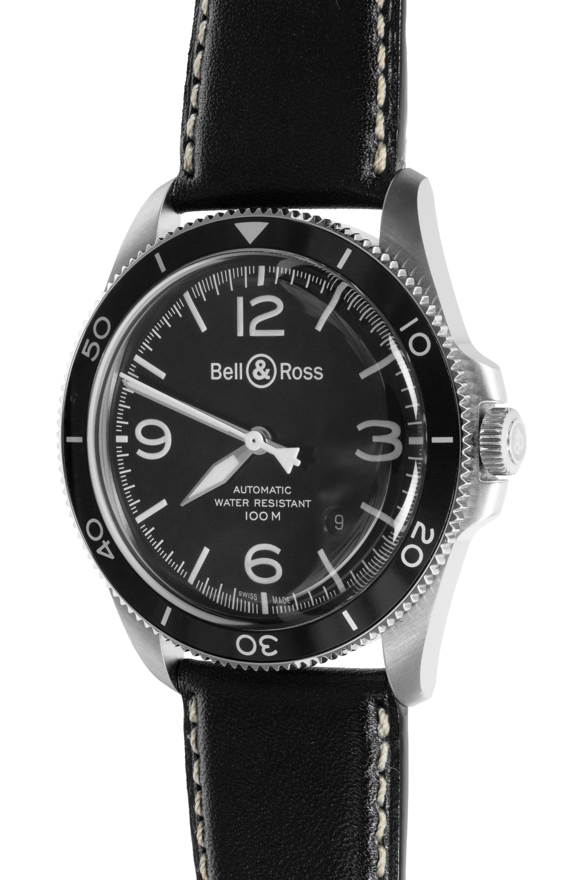BELL ROSS BR V2 92 Heritage Black Steel Automatic Watch 41mm Black Dial