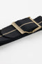 ELLIOT BROWN Webbing Watch Strap in BLACK with DESERT GREY Stripe and BRONZE PVD Buckle