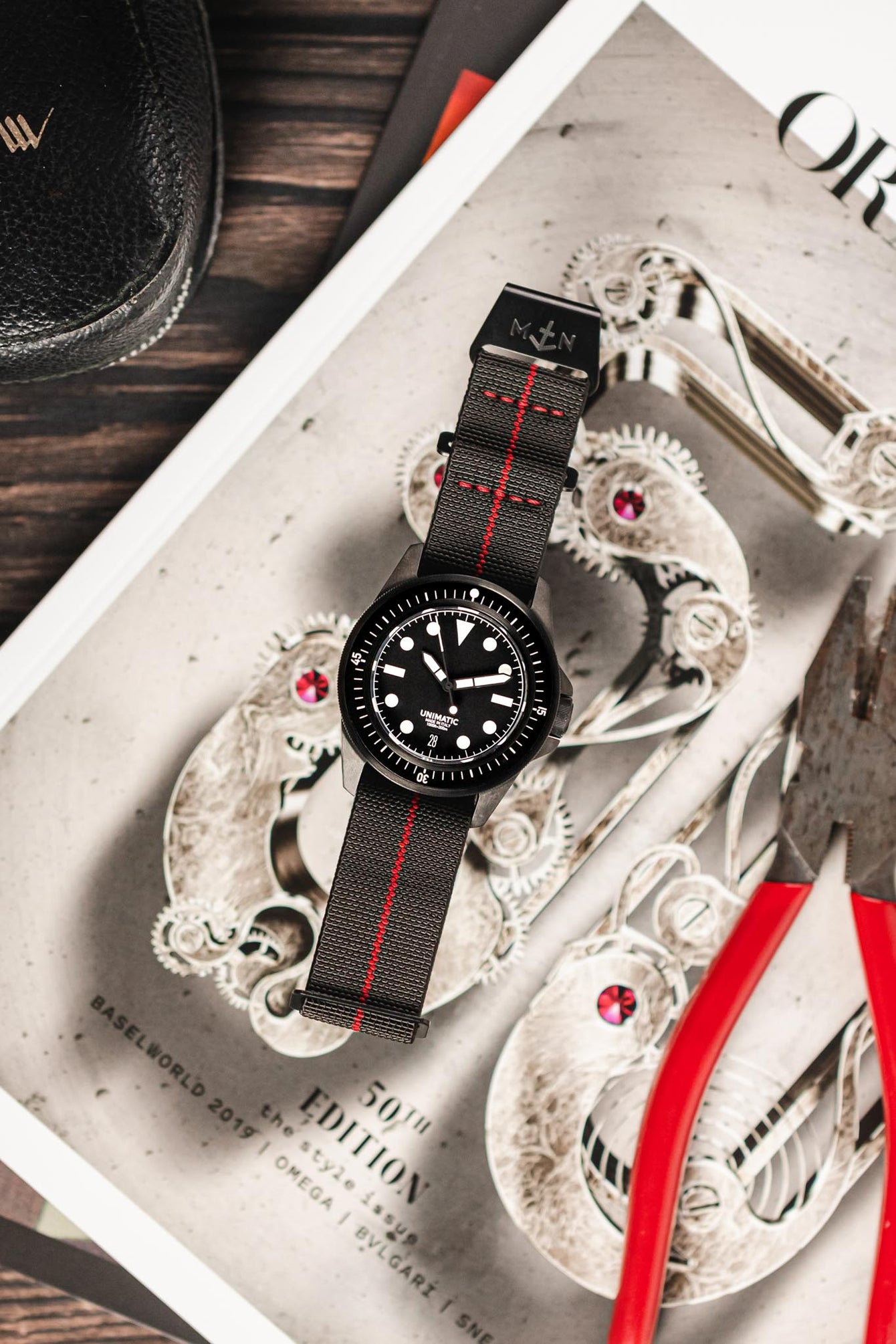 Erika's Originals BLACK OPS MN™ Strap with RED Centerline - BLACK Hardware