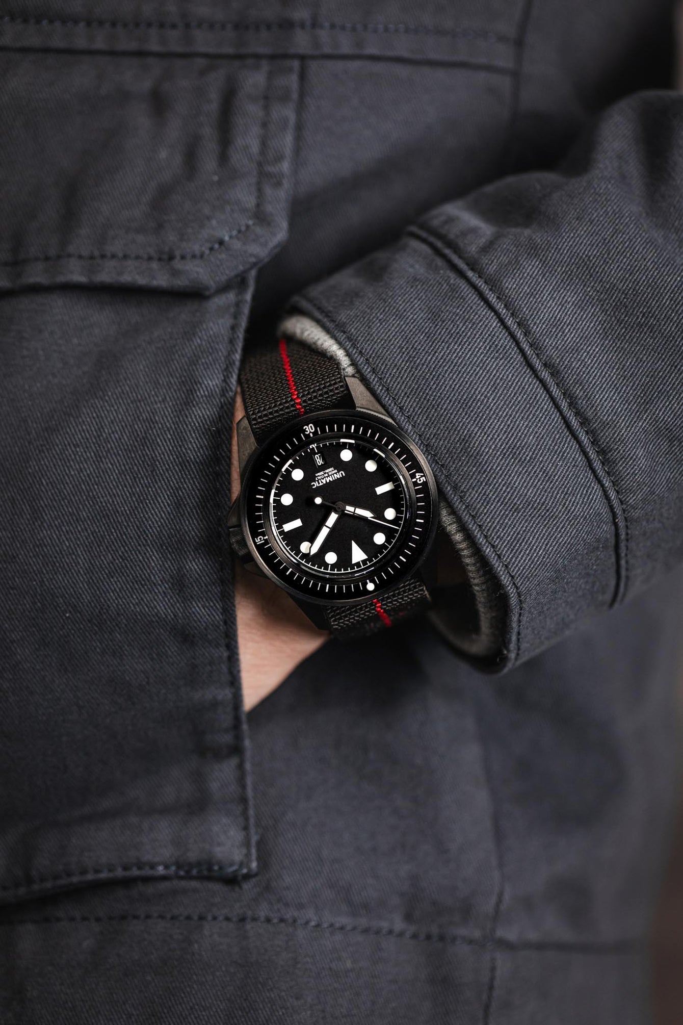 Erika's Originals BLACK OPS MN™ Strap with RED Centerline - BLACK Hardware