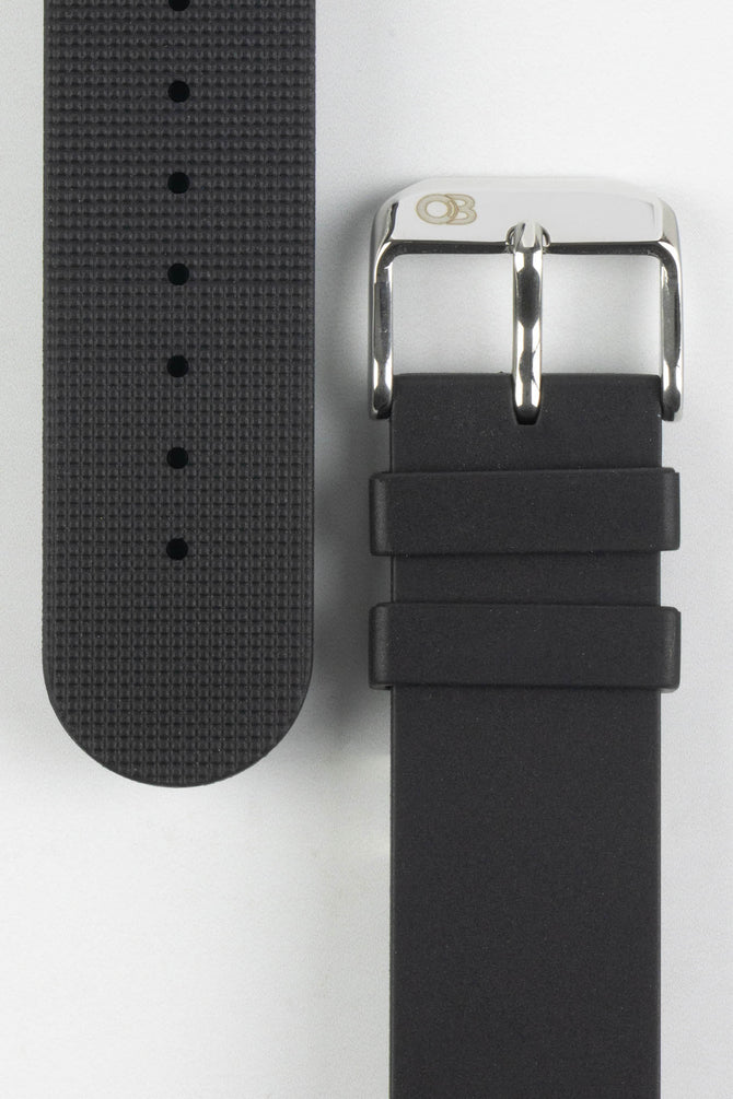 Black Bonetto Cinturini 270 Self Punch Rubber Buckle end