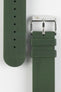 Dark Green Bonetto Cinturini 270 embossed logo polished buckle and pre marked puncture holes on underlayer