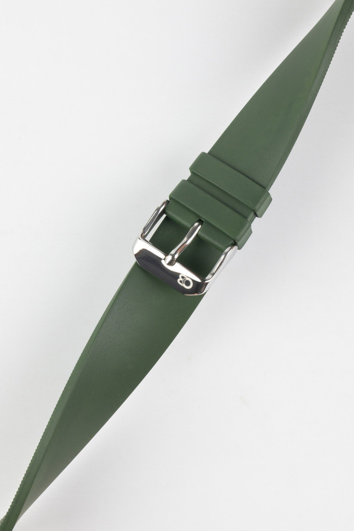 Bonetto Cinturini 270 Dark Green Self Punch Rubber Watch Strap Twisted
