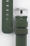 Buckle and adjustment holes of Dark Green Bonetto Centurini 317 rubber watch strap