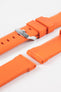 Lug and buckle end of bonetto cinturini 317 in orange with polished embossed stainless steel buckle