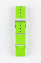 Lime green Bonetto cinturini rubber one piece watch strap with polished silver buckle