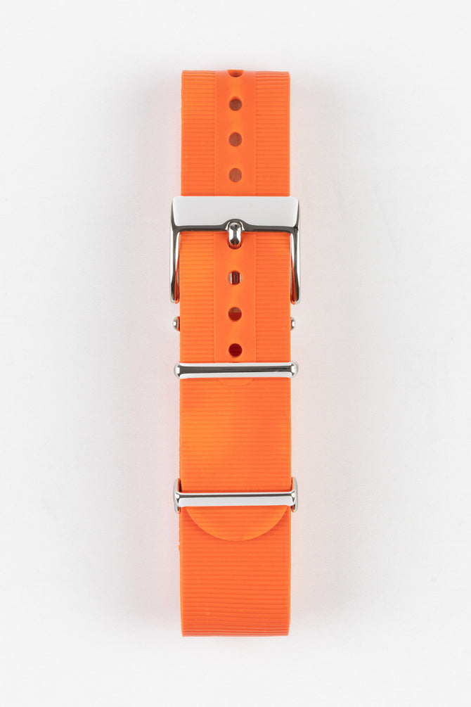 Bonetto centurini 328 one piece rubber orange watch strap buckled 