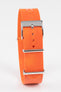 Orange bonetto cinturini 328 one piece rubber watch strap buckled and curved