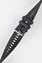 Black Bonetto Cinturini 330 rubber watch strap buckle and twisted to show flexibility