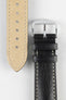 Hirsch BOSTON Buffalo Quick-Release Leather Watch Strap in BLACK