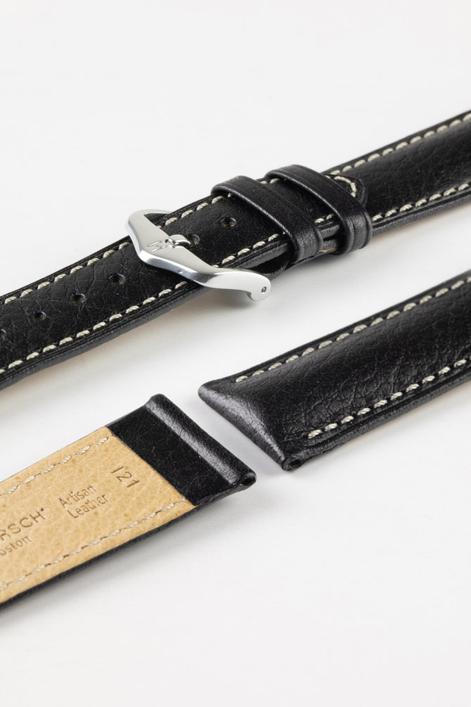black leather watch strap 