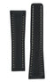 Breitling-Style Calfskin Deployment Watch Strap in Black