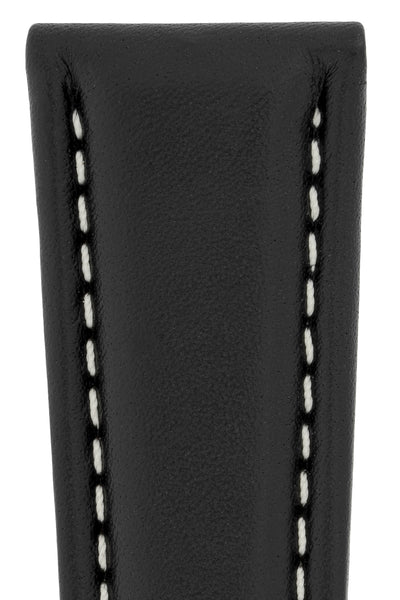 Breitling-Style Calfskin Deployment Watch Strap in Black (Detail)