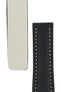 Breitling-Style Calfskin Deployment Watch Strap in Black (Tapers)
