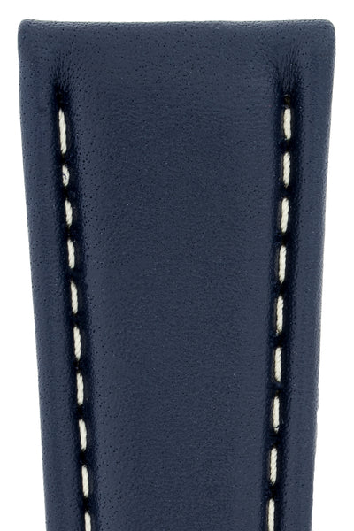 Breitling-Style Calfskin Deployment Watch Strap in Blue (Detail)