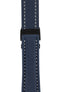 Breitling-Style Calfskin Deployment Watch Strap in Blue (with Black PVD-Coated Deployment Clasp)