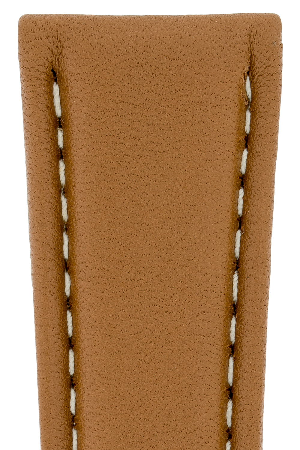 Breitling-Style Calfskin Deployment Watch Strap in Caramel Brown (Detail)