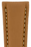Breitling-Style Calfskin Deployment Watch Strap in Caramel Brown (Detail)