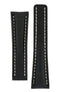Breitling-Style Alligator-Embossed Deployment Watch Strap in Black