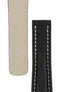 Breitling-Style Alligator-Embossed Deployment Watch Strap in Black (Tapers)