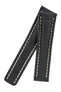 Breitling-Style Alligator-Embossed Deployment Watch Strap in Black