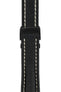 Breitling-Style Alligator-Embossed Deployment Watch Strap in Black (with Black PVD-Coated Deployment Clasp)