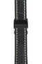 Breitling-Style Alligator-Embossed Deployment Watch Strap in Blue (with Black PVD-Coated Deployment Clasp)