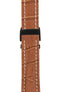 Breitling-Style Alligator-Embossed Deployment Watch Strap in Brown (with Black PVD-Coated Deployment Clasp)