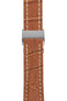 Breitling-Style Alligator-Embossed Deployment Watch Strap in Brown (with Brushed Silver Deployment Clasp)