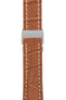 Breitling-Style Alligator-Embossed Deployment Watch Strap in Brown (with Polished Silver Deployment Clasp)